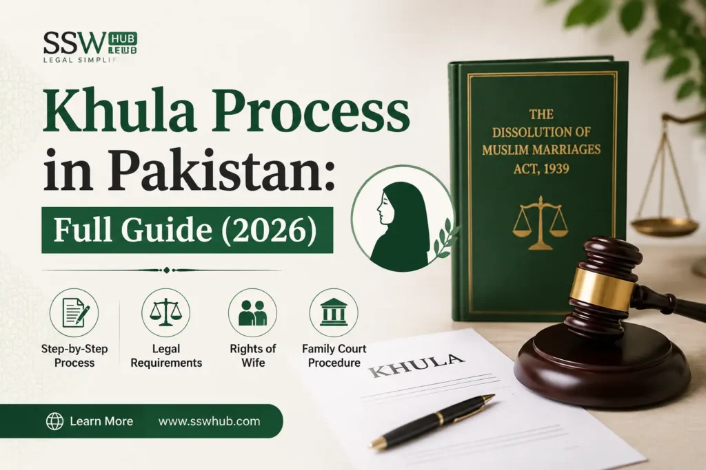 Khula Process in Pakistan 2026 full legal guide showing step-by-step family court procedure, legal rights of wife, and divorce law information under Pakistani law